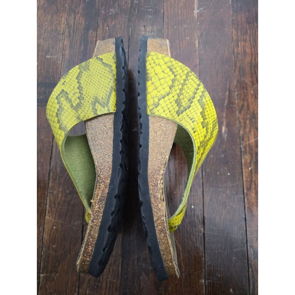 Birkenstock Birki's Maui Thong Yellow Python Sandals - Picture 3 of 8